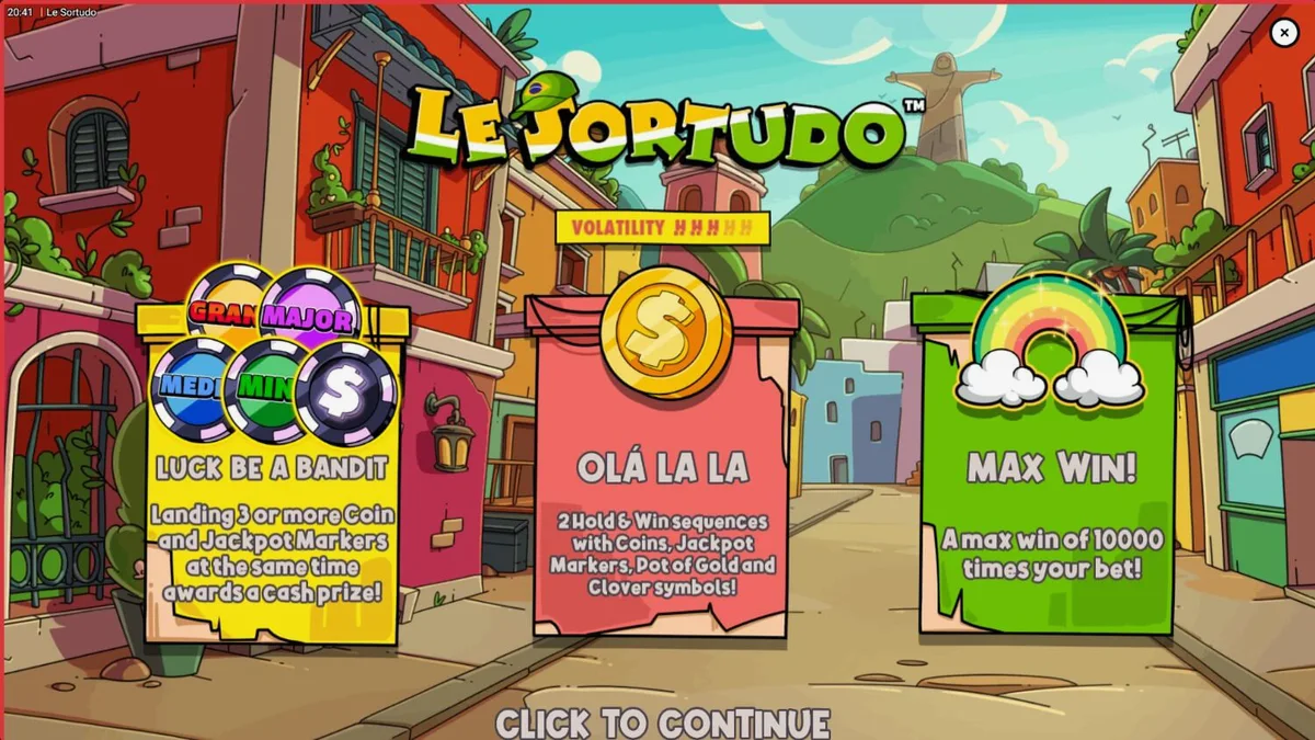 Karakter rakun Smokey dalam slot Le Sortudo dengan latar belakang karnaval Brasil